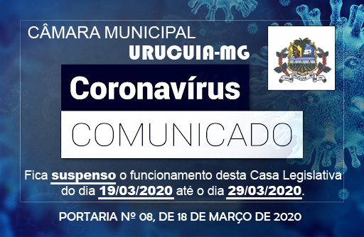 Suspensão do Funcionamento da Câmara Municipal de Urucuia/MG